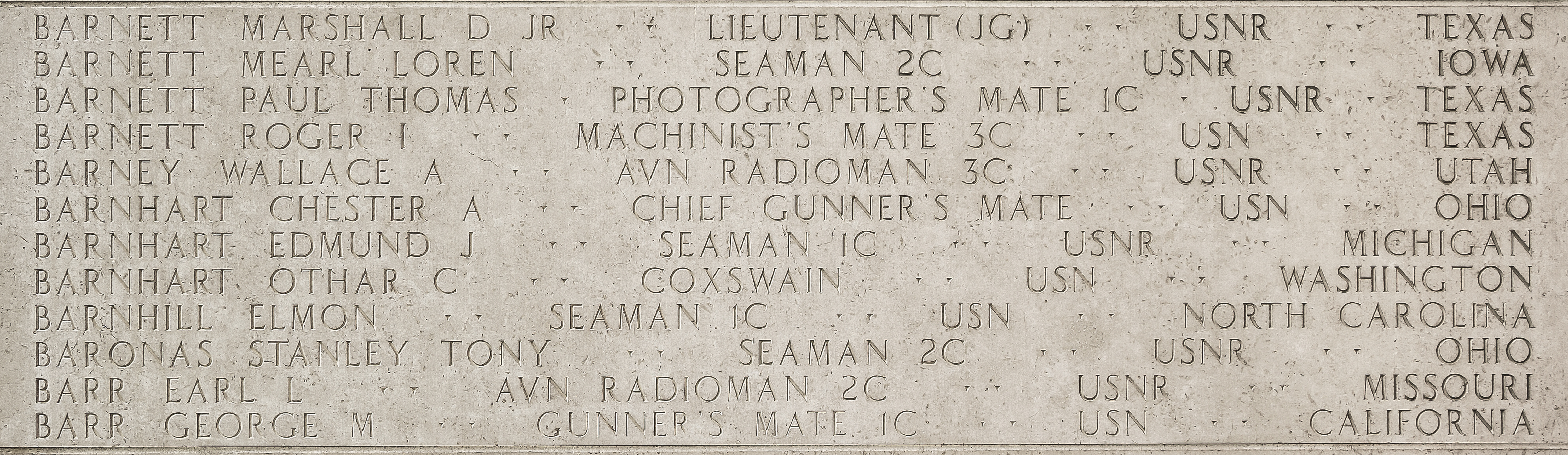 Marshall D. Barnett, Lieutenant Junior Grade